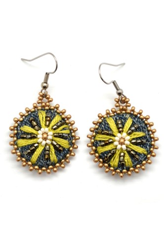 Denim Daisy Earrings
